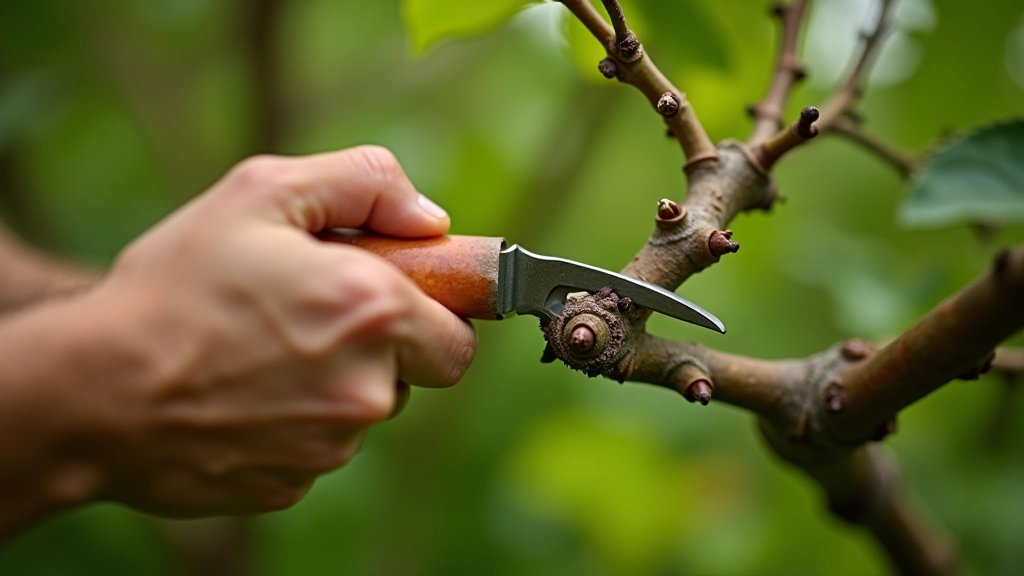 Detailed view of a properly executed pruning cut demonstrating correct angle and technique